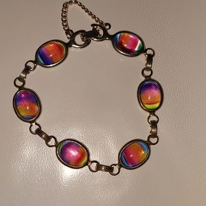 Vintage 70s Sarah Coventry Rainbow Colors Bracelet
